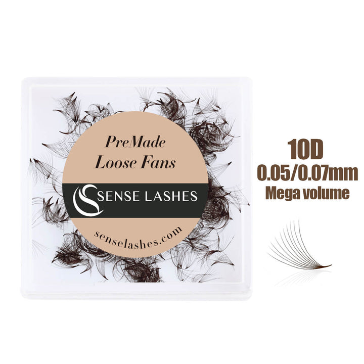 Brown 10D PreMade Loose Fans - 0.07 - 500 Fans - SENSELASHES