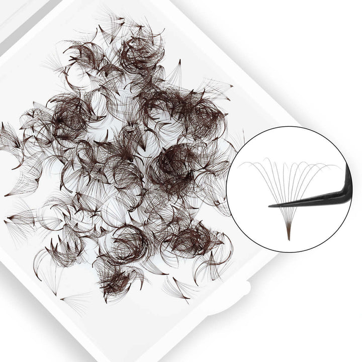 Brown 10D PreMade Loose Fans - 0.07 - 500 Fans - SENSELASHES