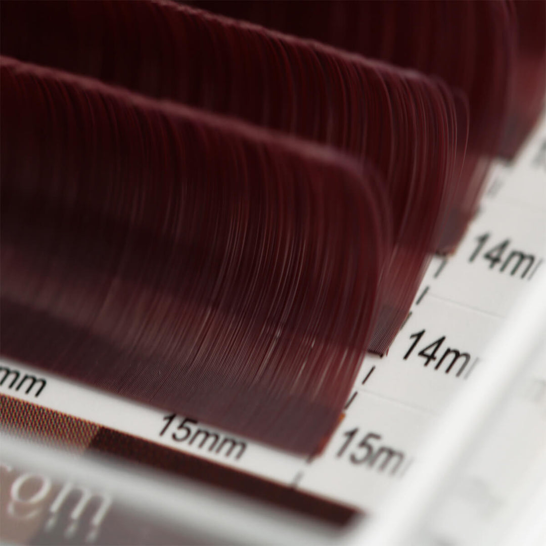 Pestañas marrón mate vino profundo burdeos