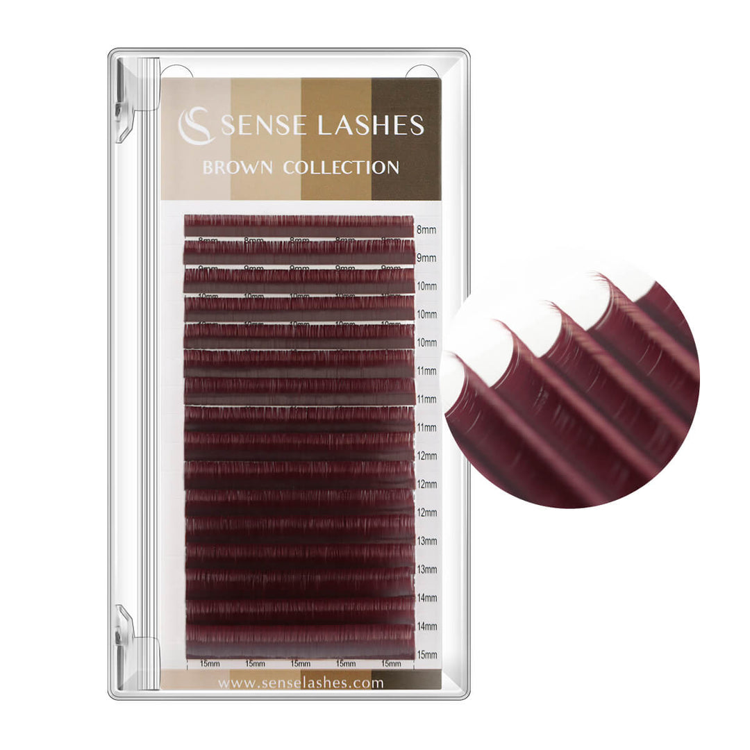 Sense Lashes Brown Collection Matte Eyelash Extensions in Various Lengths, Mix Tray with 8-15mm, Professional lash products