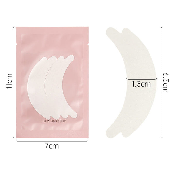 Butterfly shaped foam eye pads for eyelash extensions with measurement