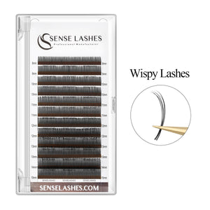 0.07mm Cashmere Wispy Eyelash Extensions by SenseLashes. Professional lash extensions for Kim K and wet lash looks.