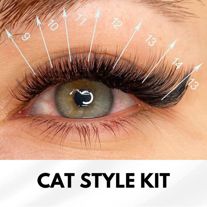 Cat Eye Lash Extensions Kit - lash length diagram