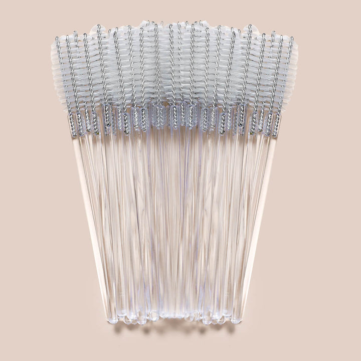 Clear mascara wands, perfect for brushing and keeping eyelash extensions in place. 