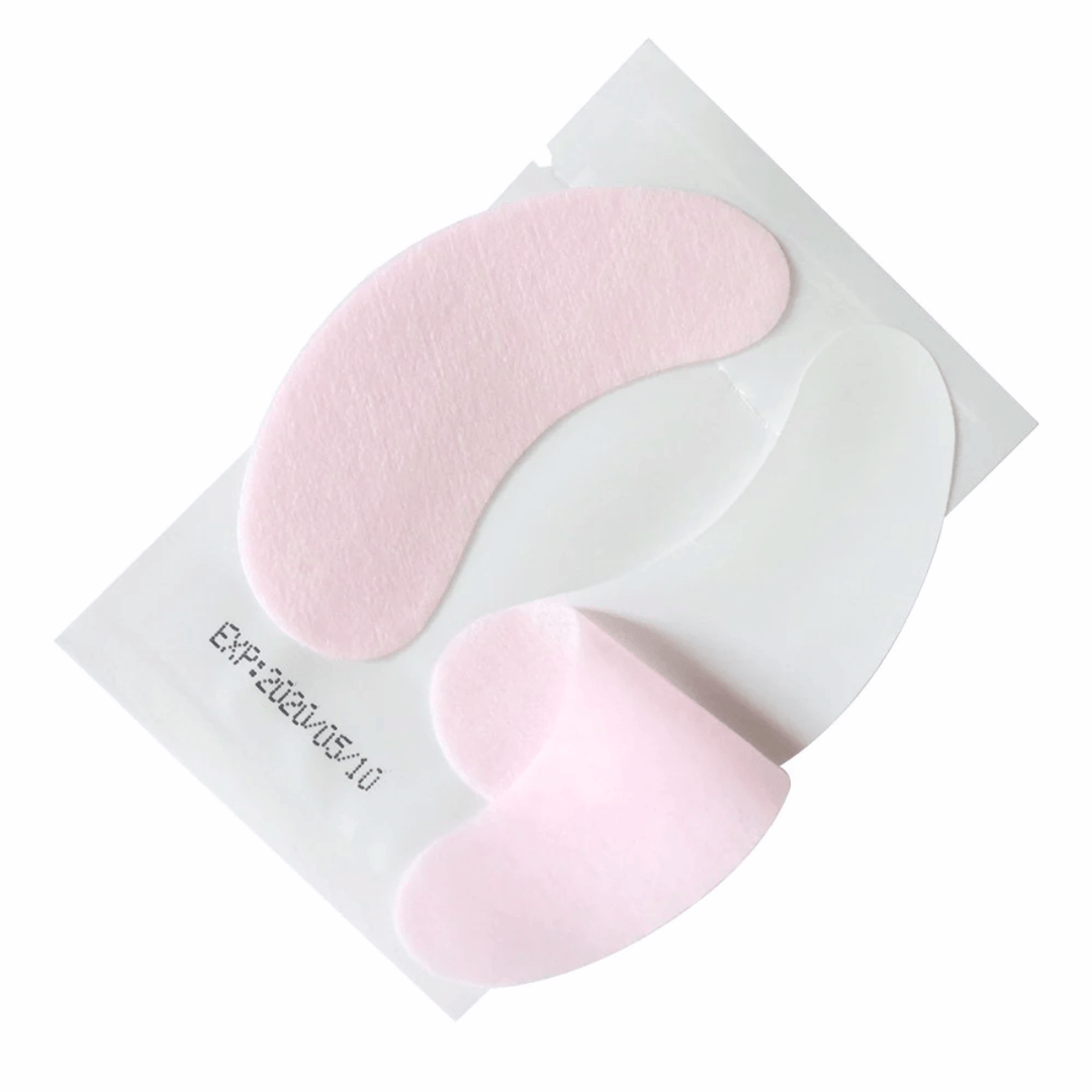 Pink eye gel pads, lint-free, collagen ingredient, ideal for eyelash extension and under eye care 