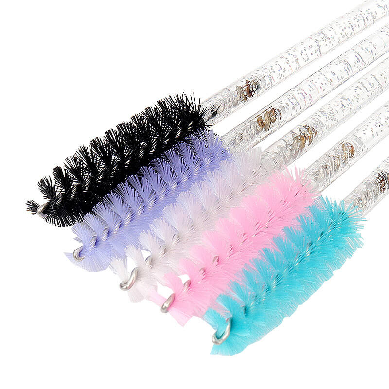 Glitter eyelash mascara brushes in assorted colors for lash extensions 