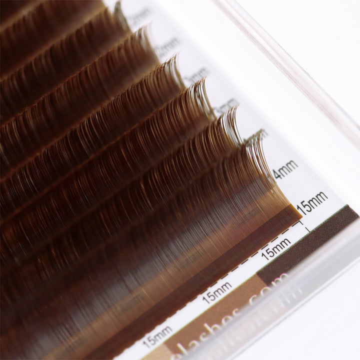 SenseLashes 0.07mm Deep Brown Volume Eyelash Extensions in clear case. Various lengths for a natural look.