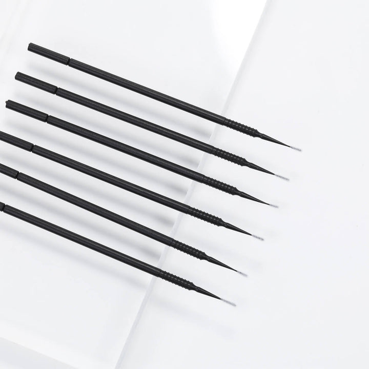 Black eyelash extension applicator tools with fine tips for precise lash application