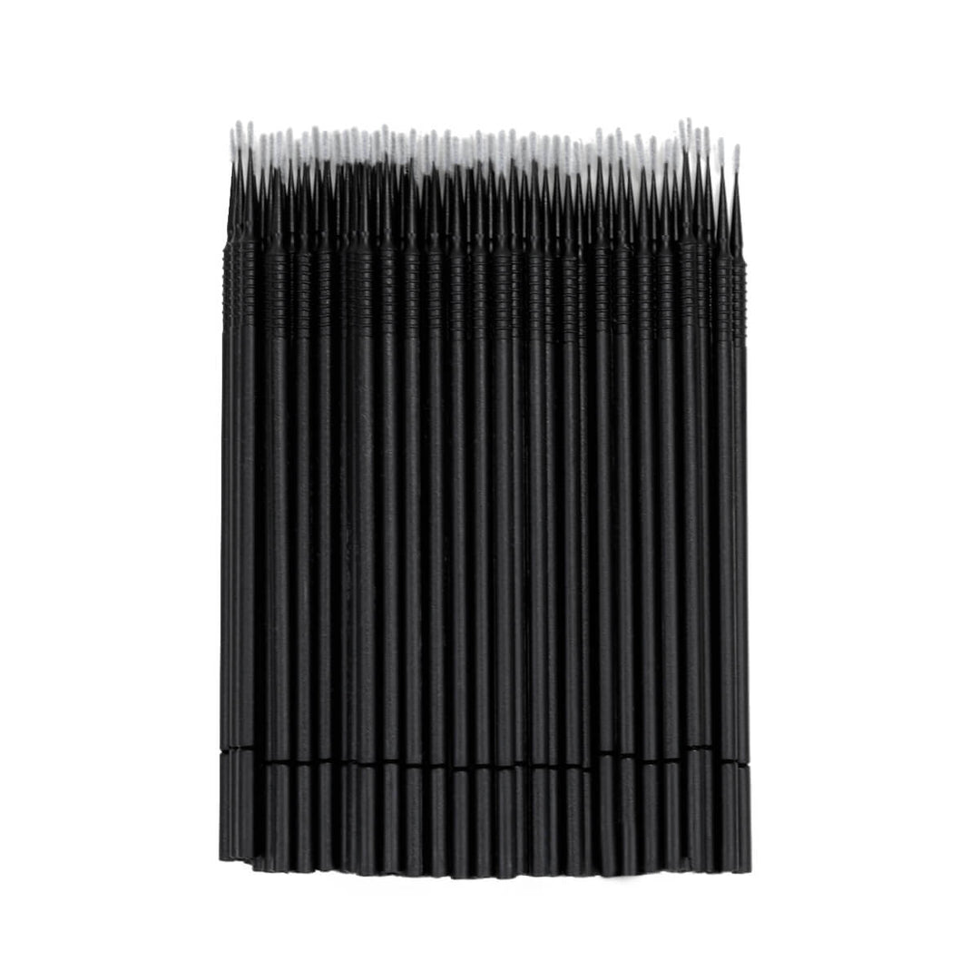 Black eyelash extension applicator brushes with white tips, professional lash tools for salon use
