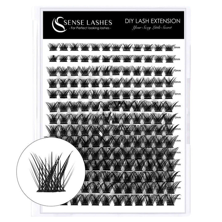 SENSELASHES Classic-DIY Individual Clusters Lashes (168 Pcs). 