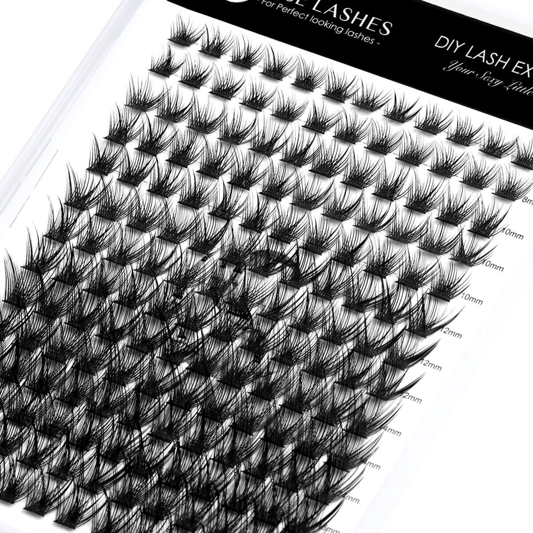 Individual cluster lashes in a tray, for DIY lash extensions 