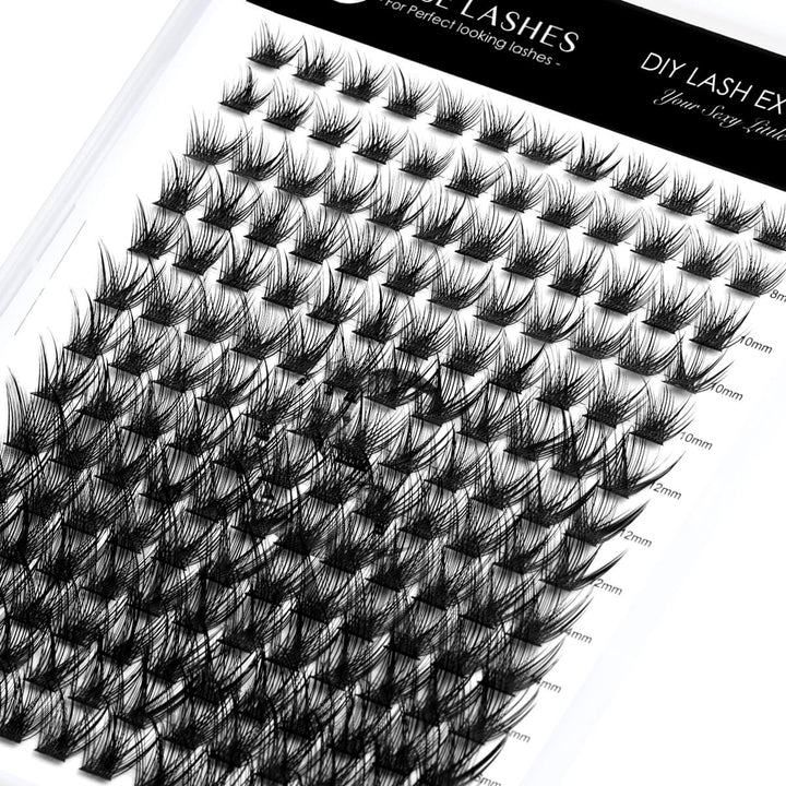 Individual cluster lashes in a tray, for DIY lash extensions 