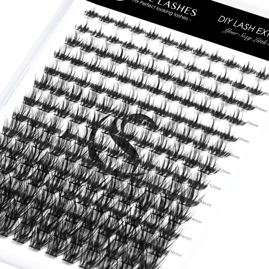 Individual cluster lashes for DIY eyelash extensions, various lengths - SENSELASHES 