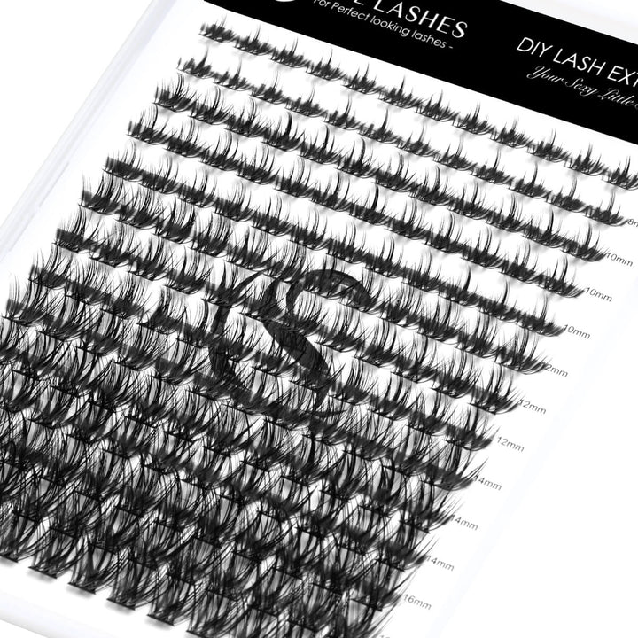 Individual cluster lashes for DIY eyelash extensions, various lengths - SENSELASHES 