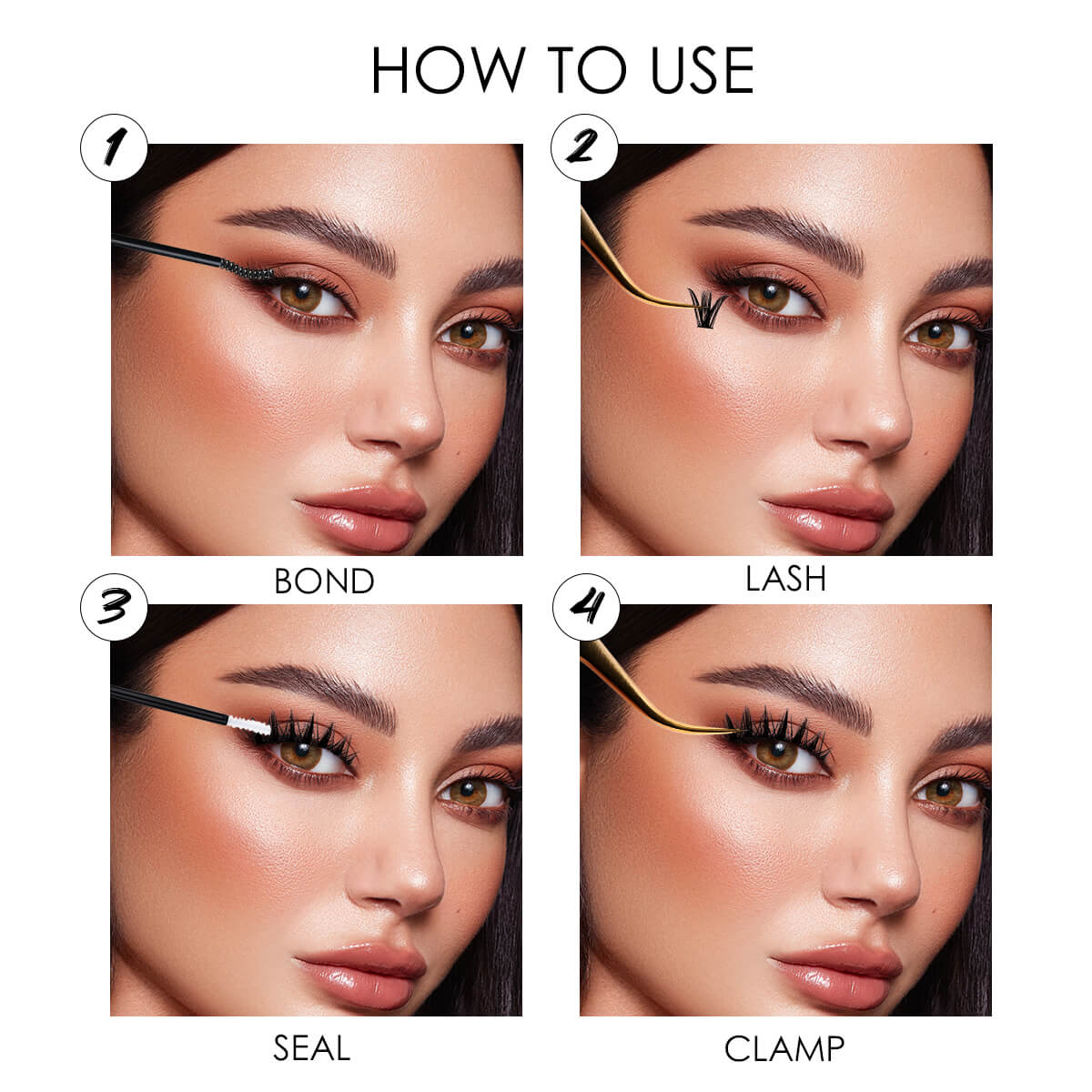 Lankiz DIY Wimpern-Cluster Set – 10 Paar, Anemone Style, Für Obere & Untere Wimpern, Einfach Anzubringen