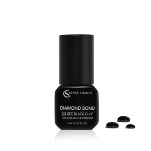 Sense Lashes Diamond Bond 0.5 second black glue for eyelash extensions, 5ml / 0.17 fl oz, professional lash adhesive