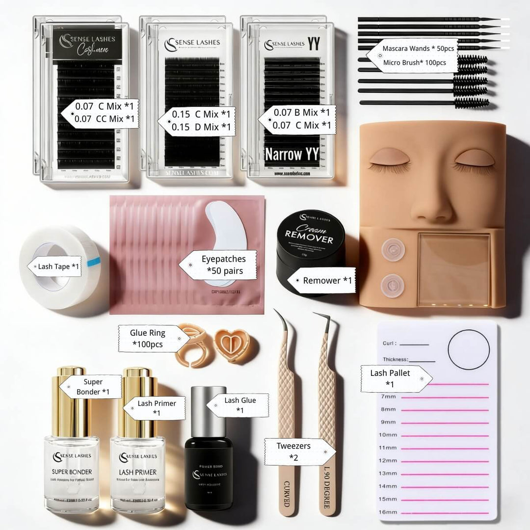 Lash Kit Essentials Lash Extension Practice Kit | Pro Training Essentials – SENSELASHES