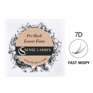 SenseLashes Fast Wispy 7D Premade Volume Loose Fans, premium eyelash extensions for professional lash artists.