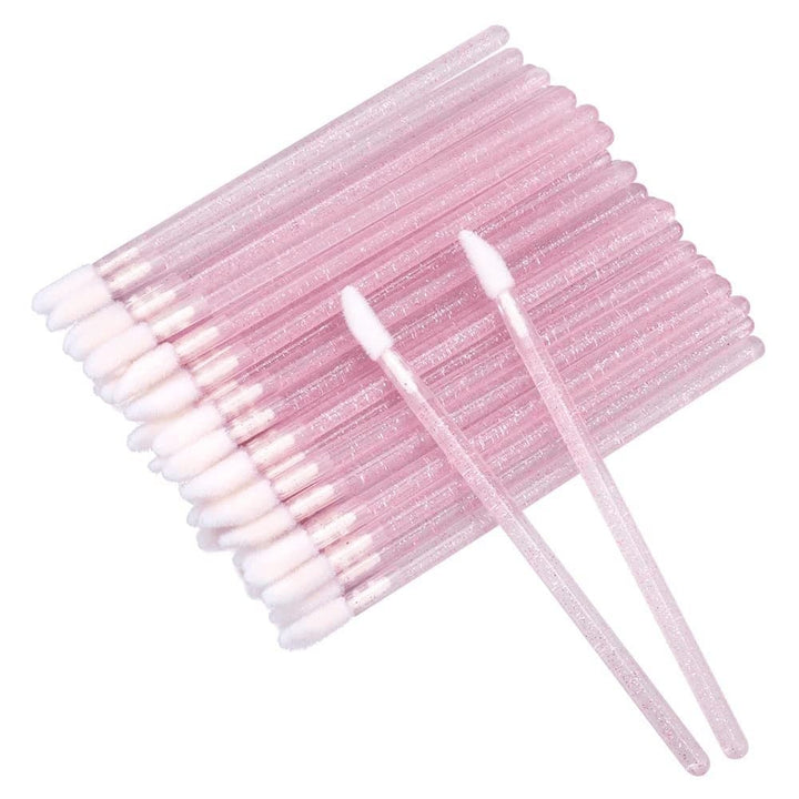 Pink glitter lint free applicators brush for eyelash extensions 