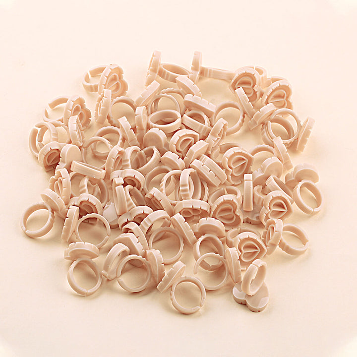 Eyelash extension glue rings, various shapes, for easy fan base creation 