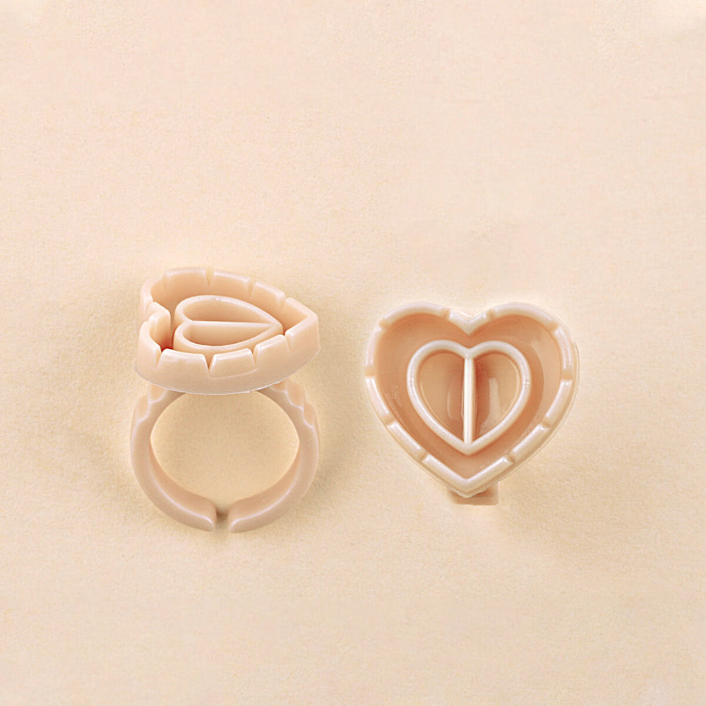 Heart-shaped glue rings for eyelash extensions, Blooming Lash 