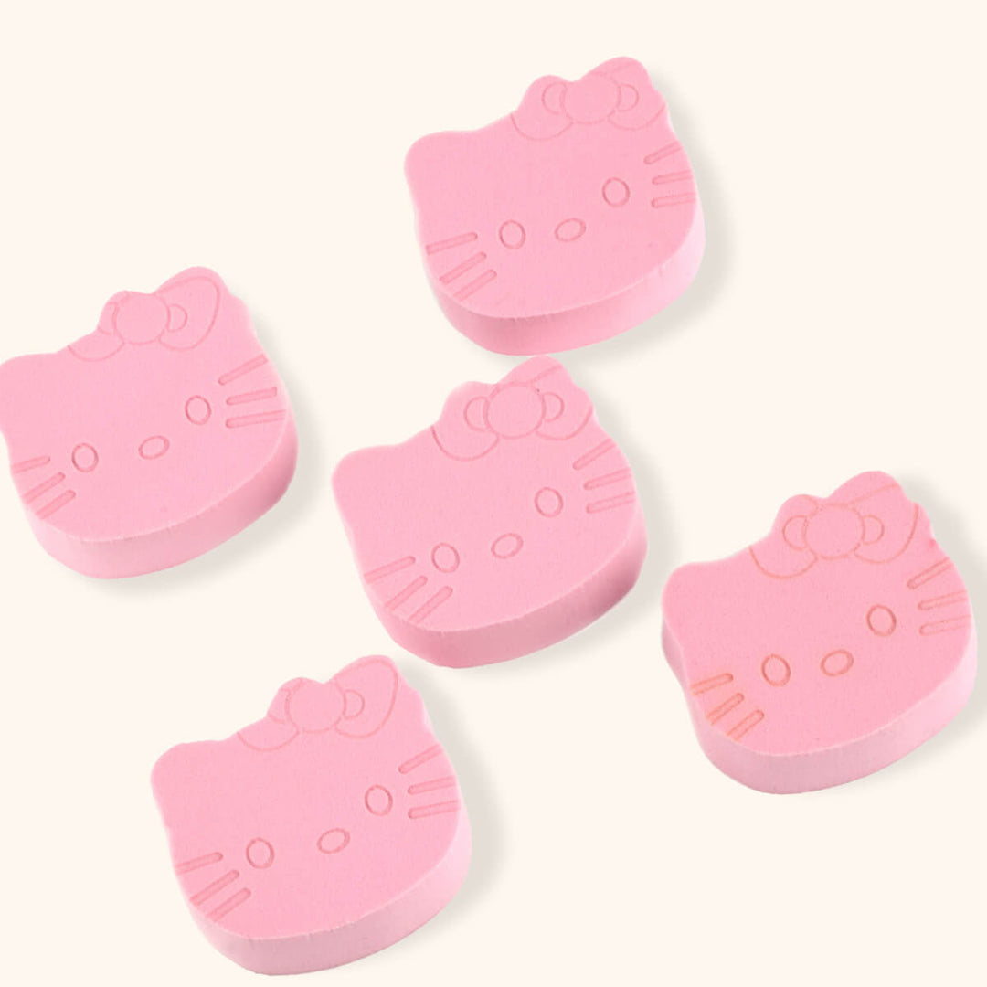 Pink HELLO KITTY sponges for eyelash extension volume fan placement 
