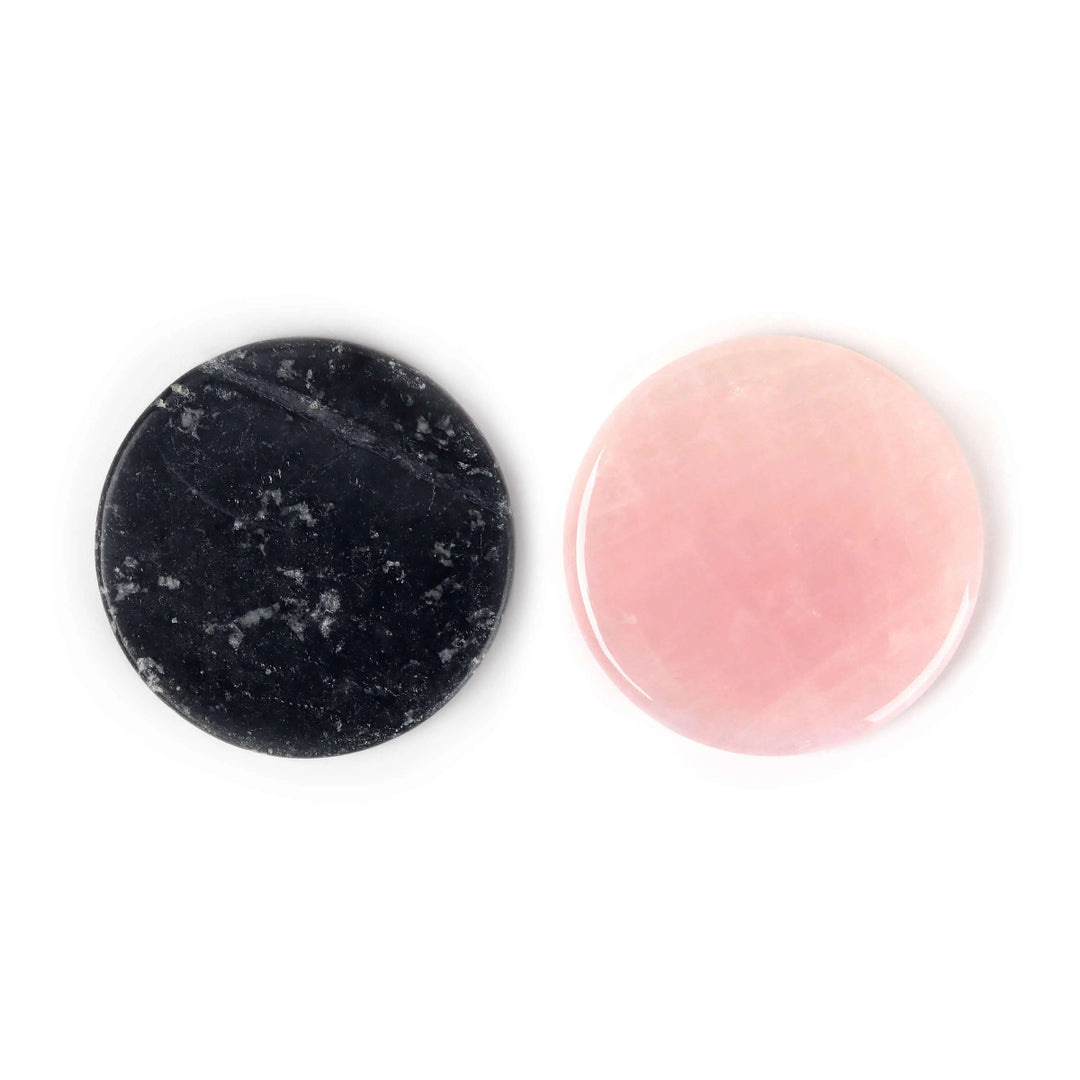 Black and pink jade stone glue holder for lash extensions, eco-friendly. Made of 100% jade stone, improving lash retention.