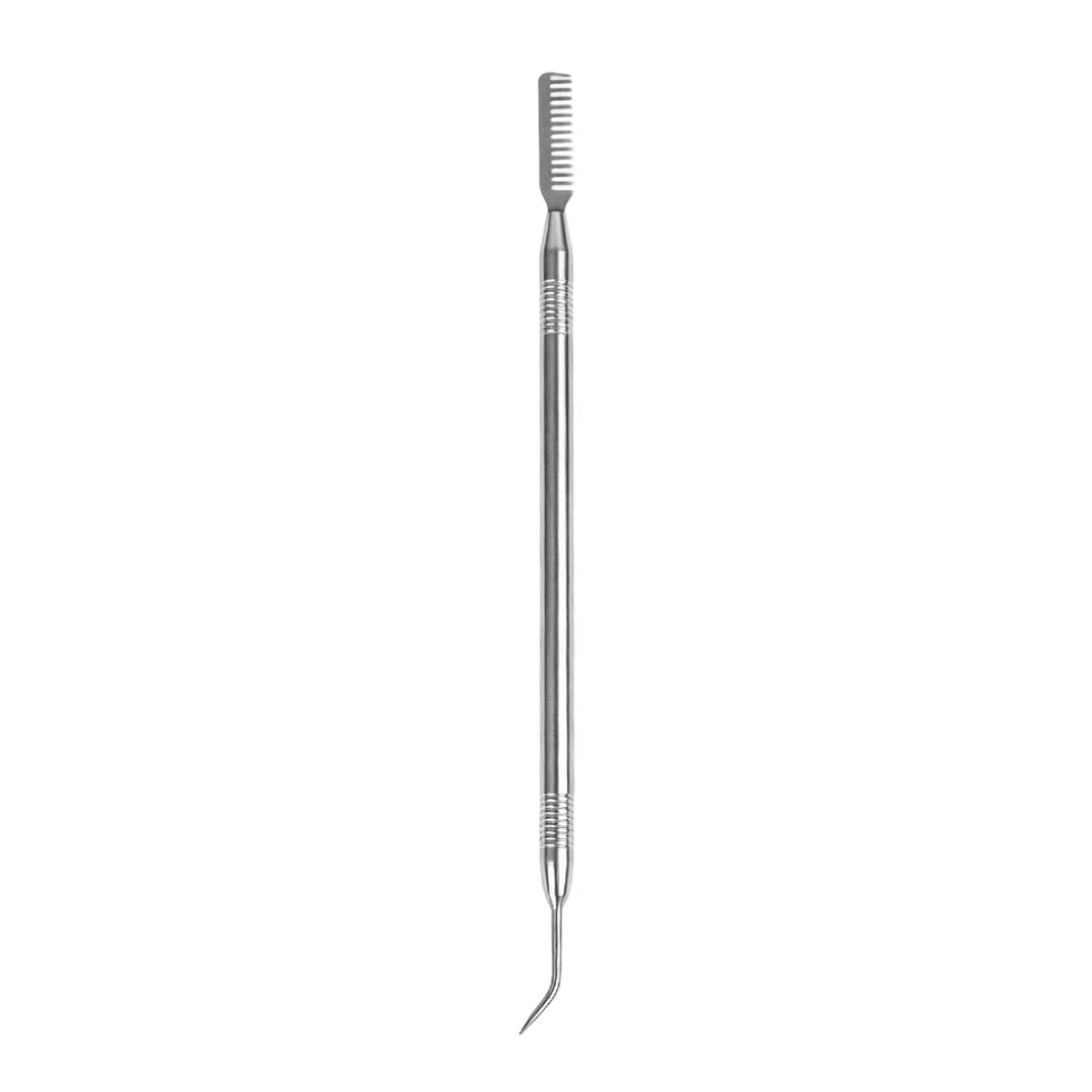 2-in-1 stainless steel lash lift separator with comb and angled tip