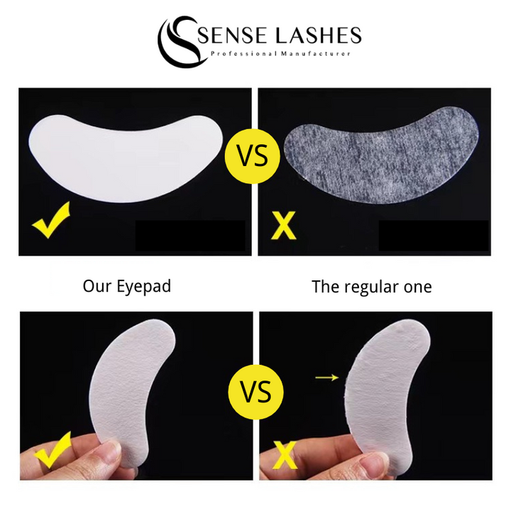 SENSELASHES eye gel pads comparison - our vs regular, for eyelash extensions 