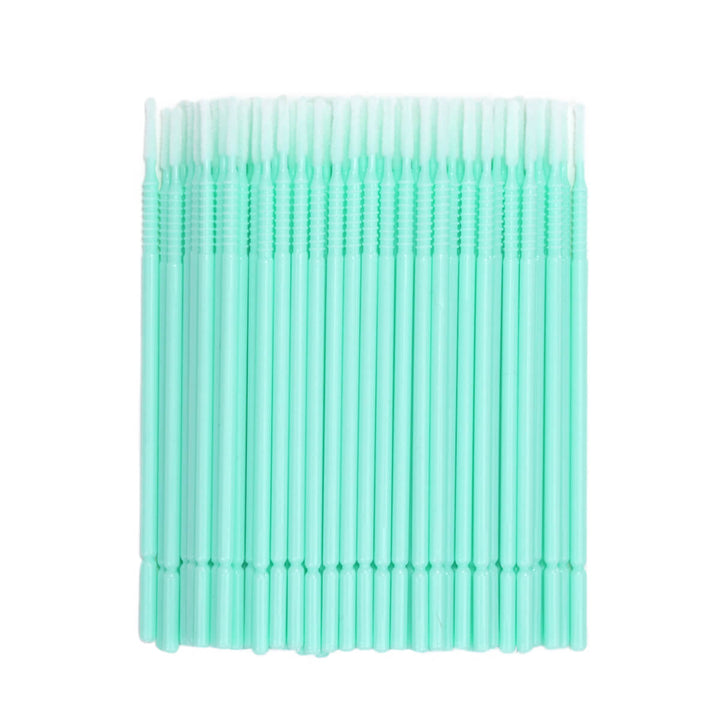 Mint green long tip micro brushes, 100-pack lash applicators