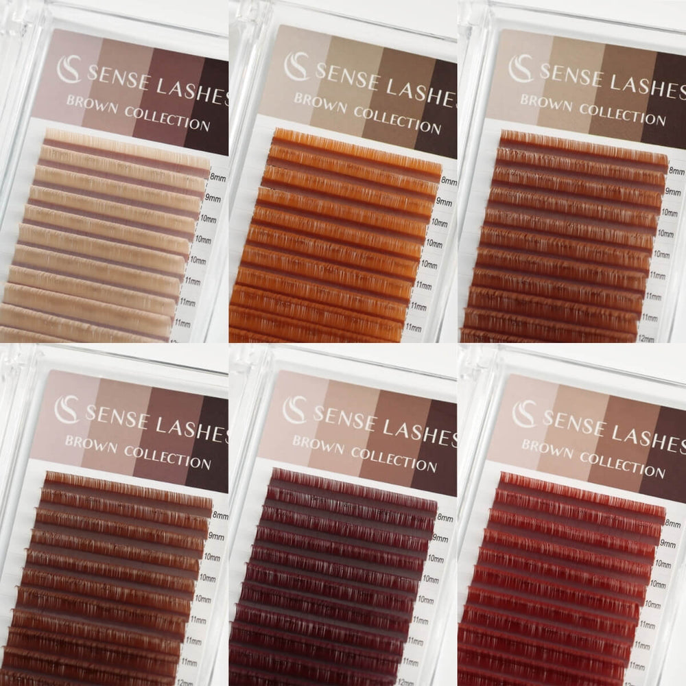 Maillard Collection Matte Brown Eyelash Extensions in Various Shades and Lengths, by SenseLashes