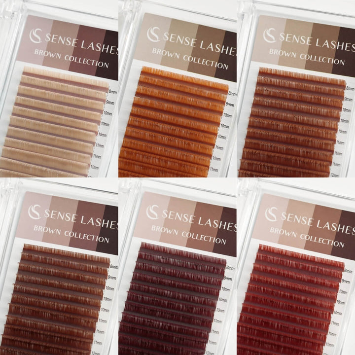 Maillard Collection Matte Brown Eyelash Extensions in Various Shades and Lengths, by SenseLashes