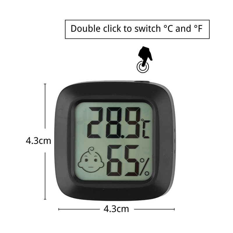 Mini digital thermometer hygrometer for lash room - measures temperature and humidity 
