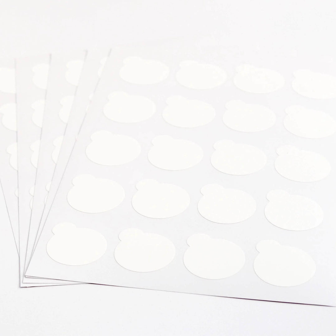 White mini disposable glue stickers for eyelash extension, 60pcs pack, for easy cleaning