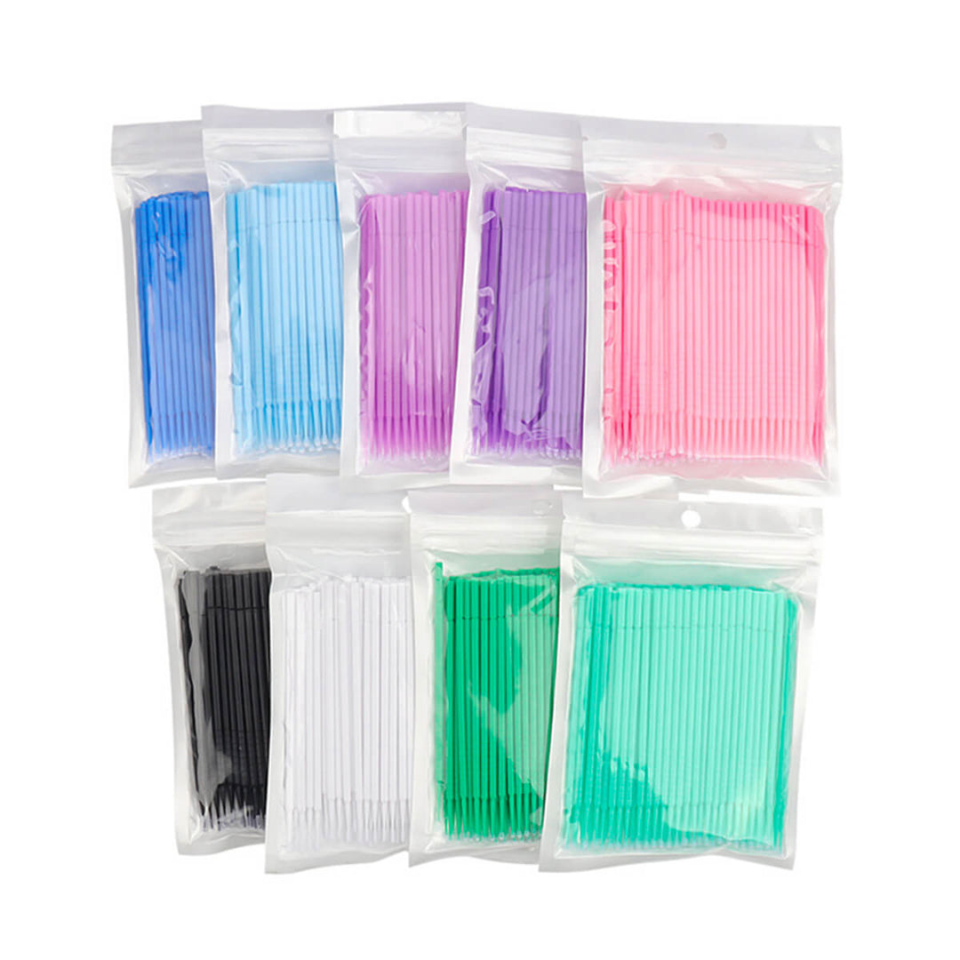 Colorful disposable micro swabs for eyelash extension application 