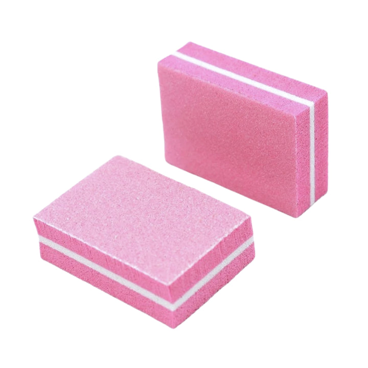 Pink quick-fix tweezer file block with fine grit for sharpening tweezers