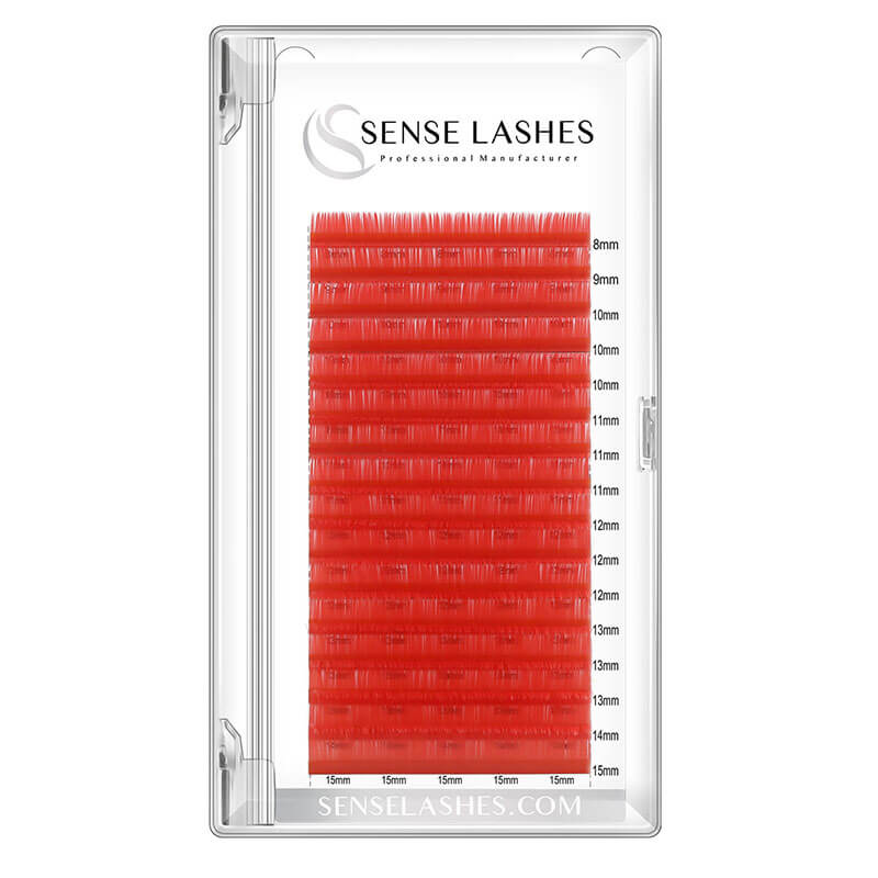 Red Eyelash Extensions 0.05mm - SENSELASHES 