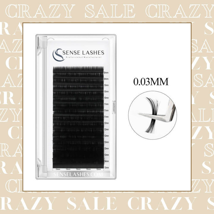 0,03 mm Premium Mega Volume Wimpernverlängerung