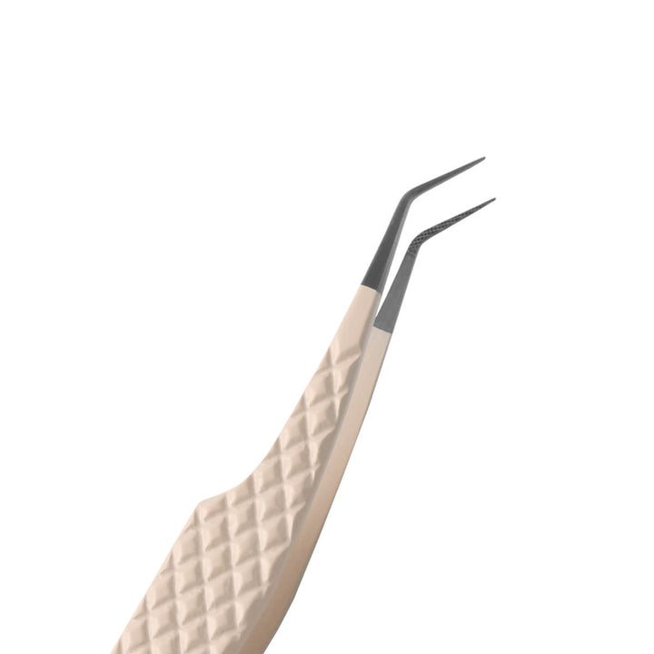 Slim 45° Nude Color Fiber Tweezers For Eyelash Extension