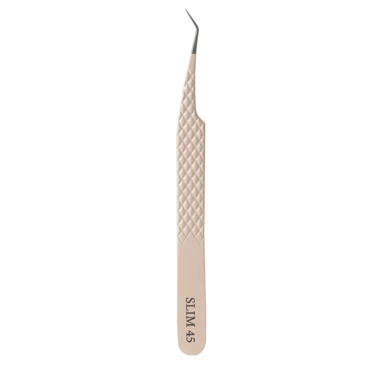 Slim 45° Nude Color Fiber Tweezers For Eyelash Extension
