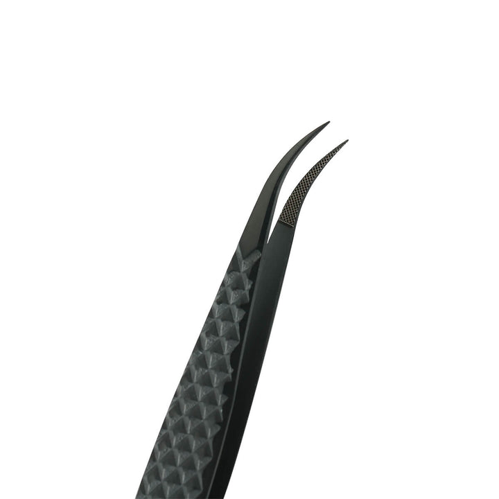 Black fiber tip tweezers for eyelash extensions, professional-grade tools