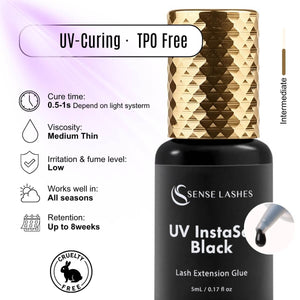 UV Instaset Black - Glue for Eyelash Extensions 5ml