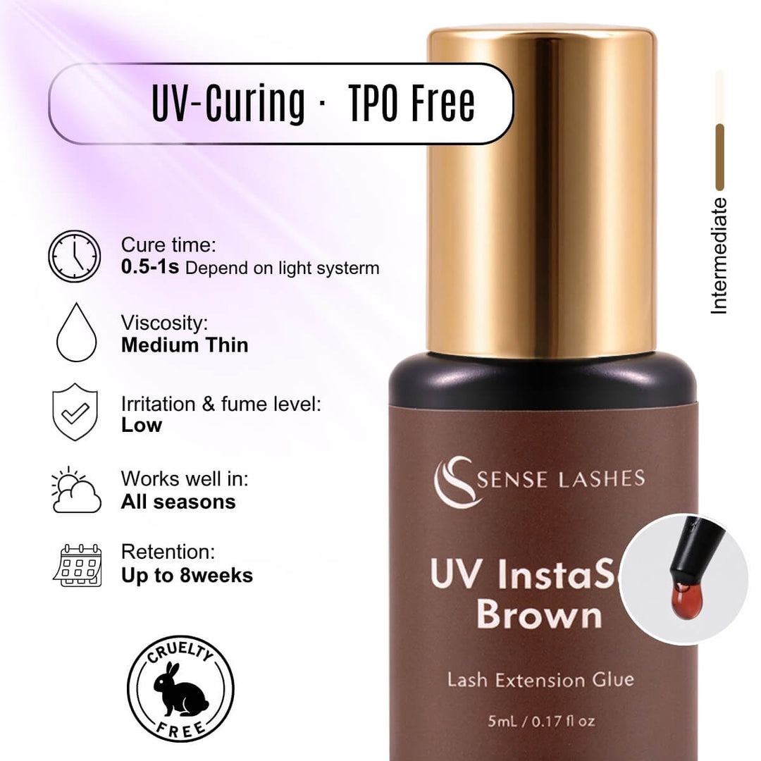 UV Instaset Brown - Glue for Eyelash Extensions 5ml