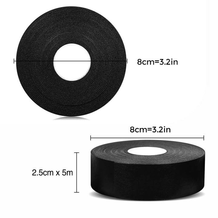 Flexible black foam tape, 2.5cm x 5m, perfect for UV lash extensions.