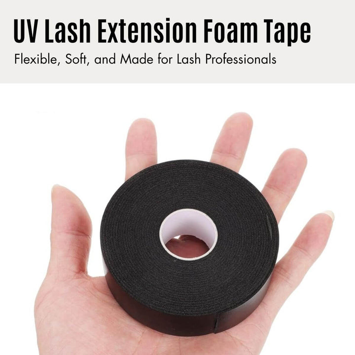 Soft, black UV lash foam tape – flexible, skin-friendly, and perfect for precise, comfortable lash application.