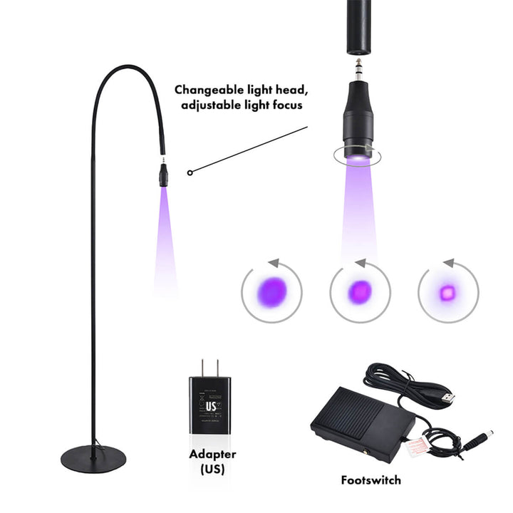 Sense Lashes Floor UV Lash Lamp with adjustable focus and foot switch, eyelash extension curing