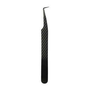 90° Skinny Mega Volume Fiber Tip Tweezers, black, perfect for volume lash extensions