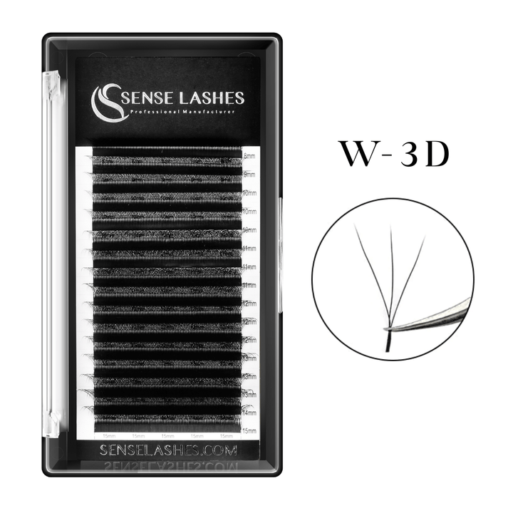 W Style 3D Premade Volume Fan Lashes - SENSELASHES