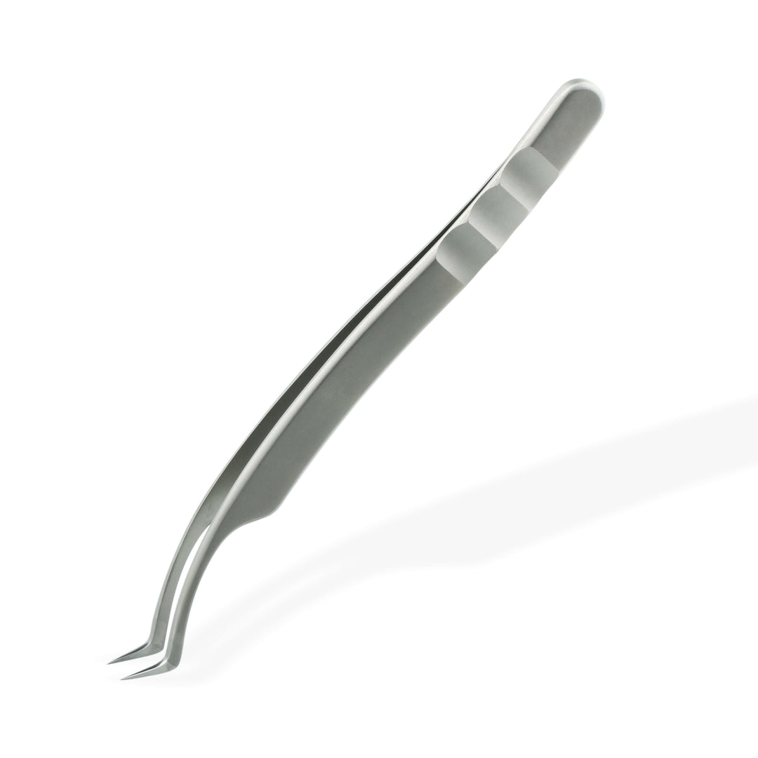 Stainless steel wide tip eyelash extension tweezers 