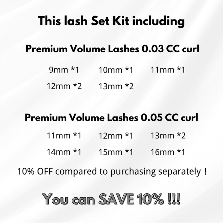 Wispy Volume Lash Kit inclusions and 10% discount.
